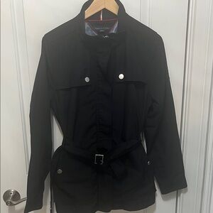Tommy Hilfiger Black Belted Trench Coat